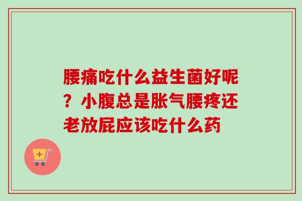 腰痛吃什么益生菌好呢？小腹总是腰疼还老放屁应该吃什么药