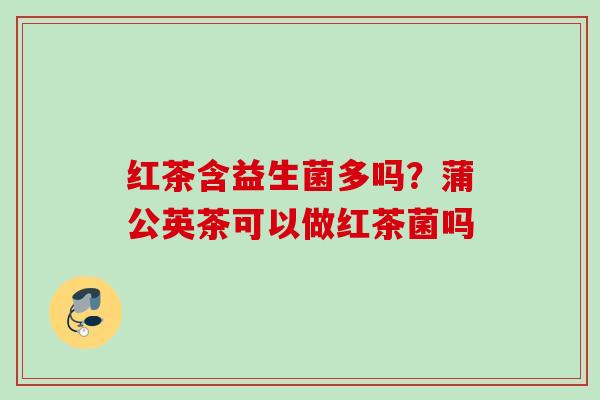 红茶含益生菌多吗？蒲公英茶可以做红茶菌吗