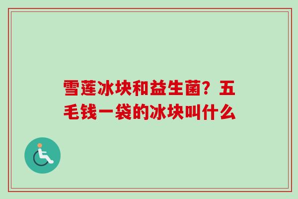 雪莲冰块和益生菌？五毛钱一袋的冰块叫什么