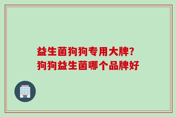 益生菌狗狗专用大牌？狗狗益生菌哪个品牌好