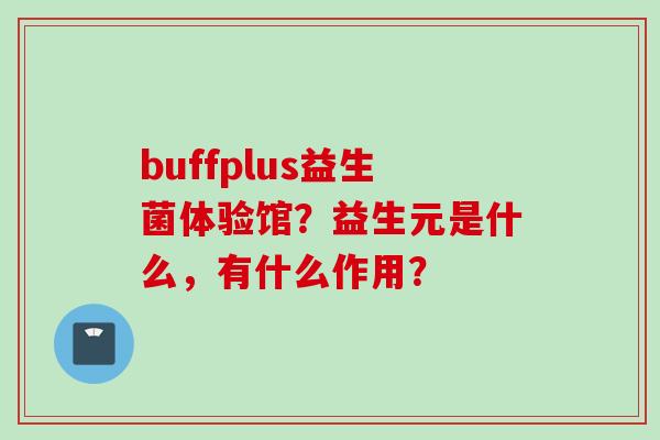 buffplus益生菌体验馆？益生元是什么，有什么作用？