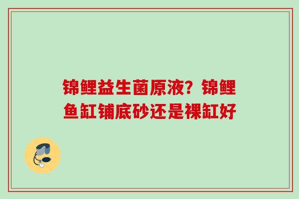 锦鲤益生菌原液？锦鲤鱼缸铺底砂还是裸缸好