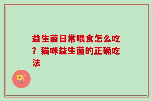 益生菌日常喂食怎么吃？猫咪益生菌的正确吃法