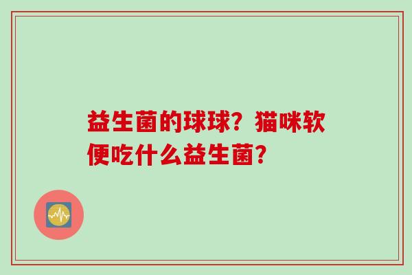 益生菌的球球？猫咪软便吃什么益生菌？