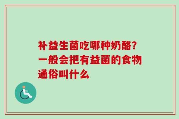 补益生菌吃哪种奶酪？一般会把有益菌的食物通俗叫什么