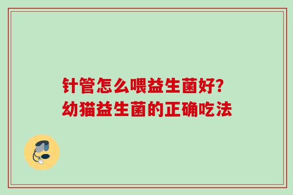 针管怎么喂益生菌好？幼猫益生菌的正确吃法
