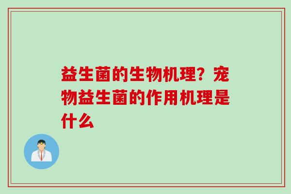 益生菌的生物机理？宠物益生菌的作用机理是什么
