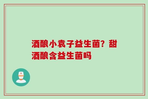 酒酿小袁子益生菌？甜酒酿含益生菌吗