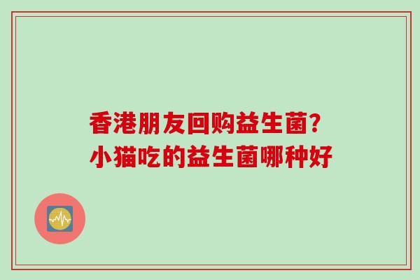 香港朋友回购益生菌？小猫吃的益生菌哪种好
