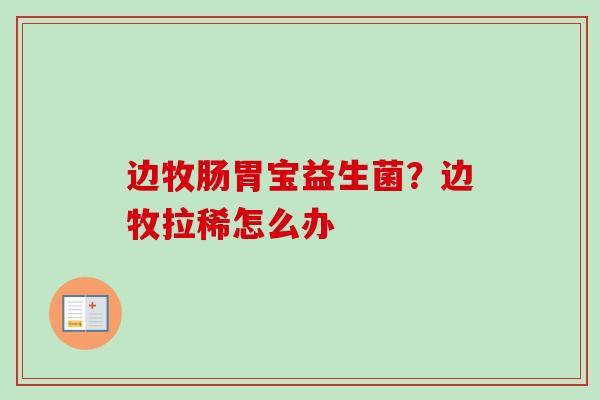边牧肠胃宝益生菌？边牧拉稀怎么办