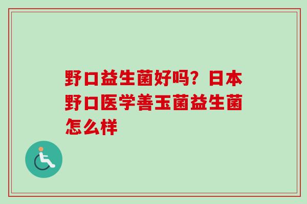 野口益生菌好吗？日本野口医学善玉菌益生菌怎么样