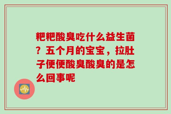 粑粑酸臭吃什么益生菌？五个月的宝宝，拉肚子便便酸臭酸臭的是怎么回事呢