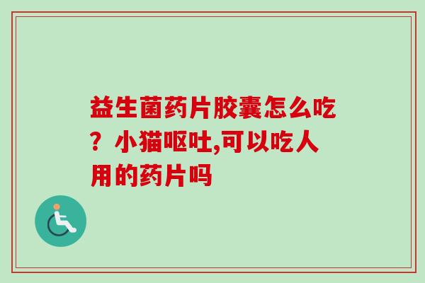 益生菌药片胶囊怎么吃？小猫,可以吃人用的药片吗