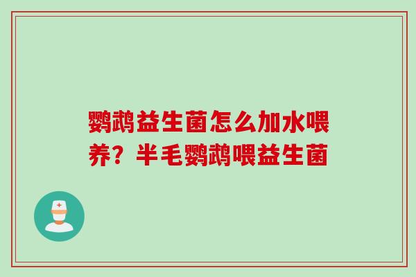 鹦鹉益生菌怎么加水喂养?半毛鹦鹉喂益生菌 鹦鹉益生菌怎么加水喂养?半毛鹦鹉喂益生菌