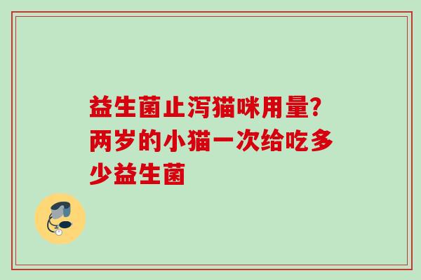 益生菌止泻猫咪用量?两岁的小猫一次给吃多少益生菌 益生菌止泻猫咪用量?两岁的小猫一次给吃多少益生菌