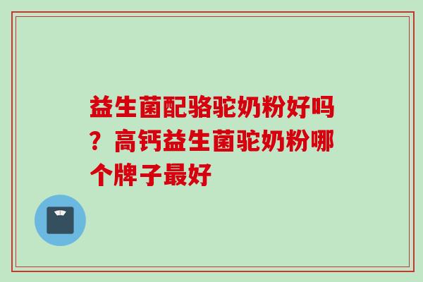益生菌配骆驼奶粉好吗？高钙益生菌驼奶粉哪个牌子好
