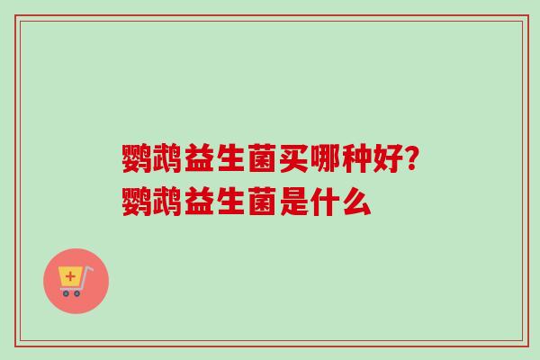 鹦鹉益生菌买哪种好？鹦鹉益生菌是什么
