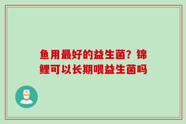 鱼用好的益生菌?锦鲤可以长期喂益生菌吗 鱼用好的益生菌?锦鲤可以长期喂益生菌吗