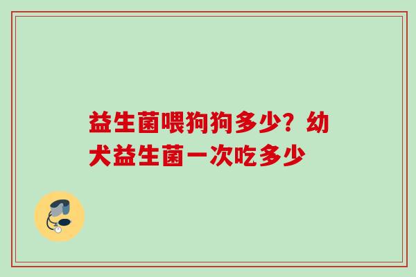 益生菌喂狗狗多少？幼犬益生菌一次吃多少