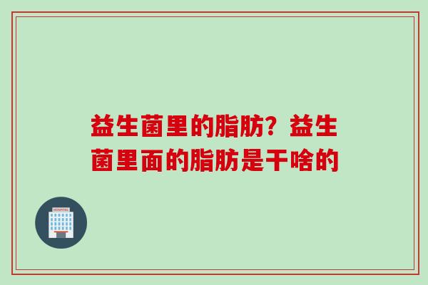 益生菌里的脂肪？益生菌里面的脂肪是干啥的