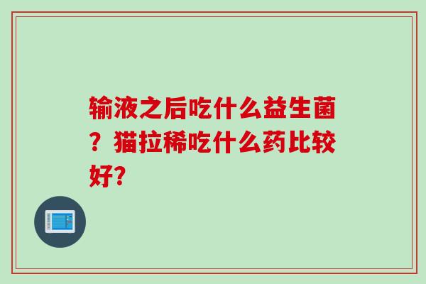 输液之后吃什么益生菌？猫拉稀吃什么药比较好？