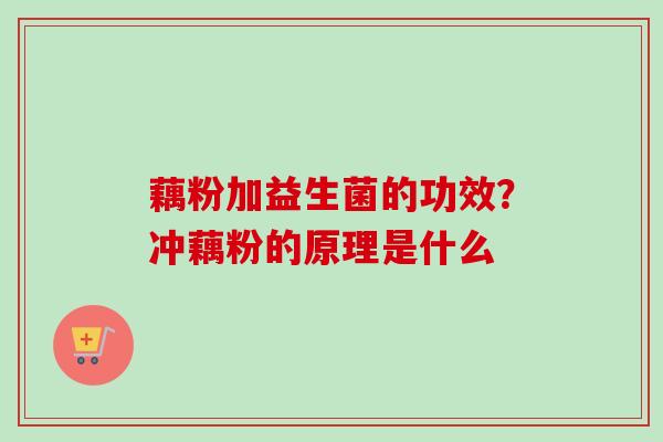 藕粉加益生菌的功效？冲藕粉的原理是什么