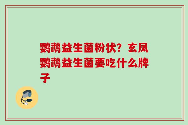 鹦鹉益生菌粉状？玄凤鹦鹉益生菌要吃什么牌子