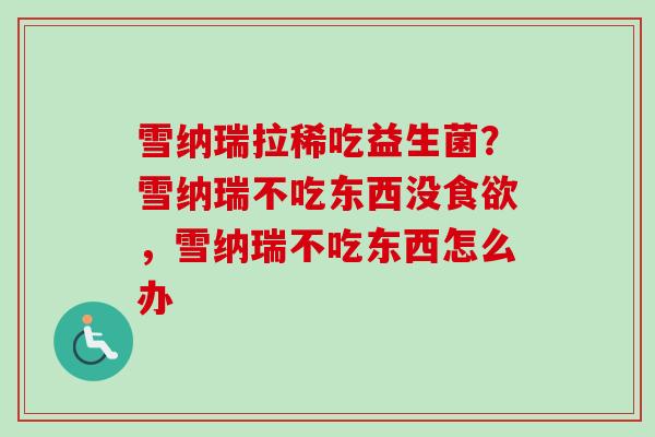 雪纳瑞拉稀吃益生菌?雪纳瑞不吃东西没,雪纳瑞不吃东西怎么办 雪纳瑞拉稀吃益生菌?雪纳瑞不吃东西没,雪纳瑞不吃东西怎么办