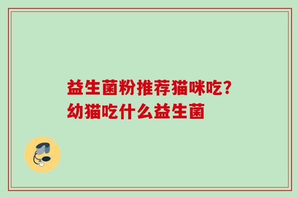 益生菌粉推荐猫咪吃?幼猫吃什么益生菌 益生菌粉推荐猫咪吃?幼猫吃什么益生菌