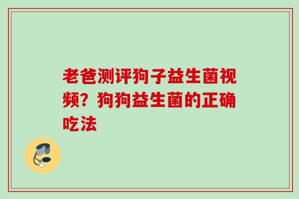 老爸测评狗子益生菌视频？狗狗益生菌的正确吃法