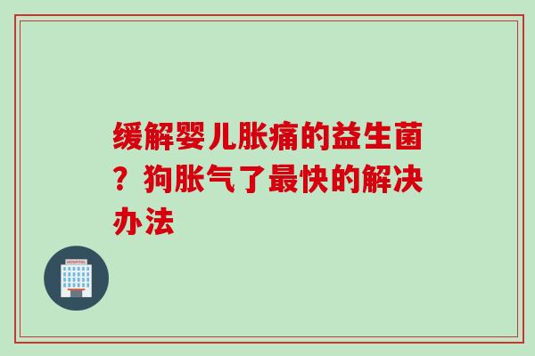缓解婴儿胀痛的益生菌？狗了快的解决办法
