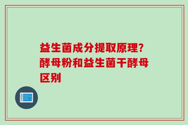 益生菌成分提取原理？酵母粉和益生菌干酵母区别