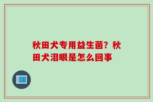 秋田犬专用益生菌？秋田犬泪眼是怎么回事