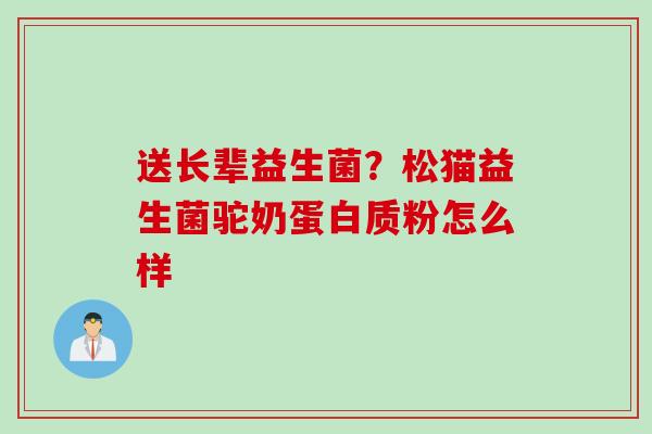 送长辈益生菌？松猫益生菌驼奶蛋白质粉怎么样