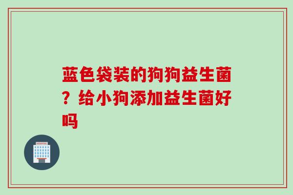 蓝色袋装的狗狗益生菌？给小狗添加益生菌好吗