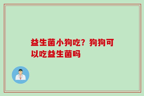 益生菌小狗吃？狗狗可以吃益生菌吗