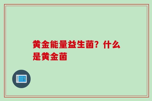 黄金能量益生菌?什么是黄金菌 黄金能量益生菌?什么是黄金菌