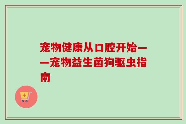 宠物健康从口腔开始——宠物益生菌狗驱虫指南