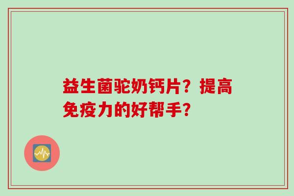 益生菌驼奶钙片？提高力的好帮手？