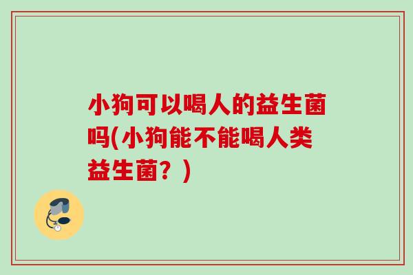 小狗可以喝人的益生菌吗(小狗能不能喝人类益生菌？)