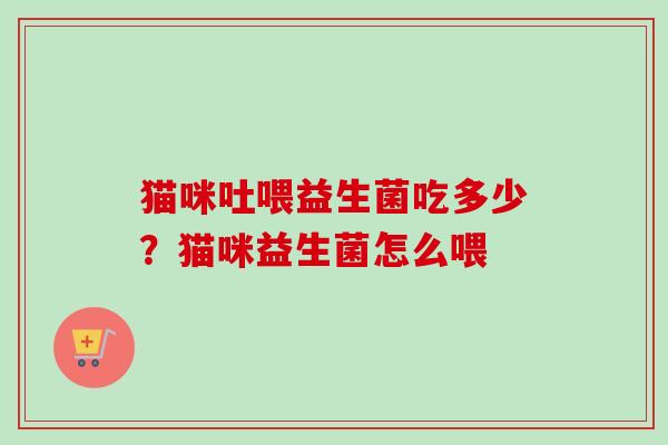 猫咪吐喂益生菌吃多少?猫咪益生菌怎么喂 猫咪吐喂益生菌吃多少?猫咪益生菌怎么喂