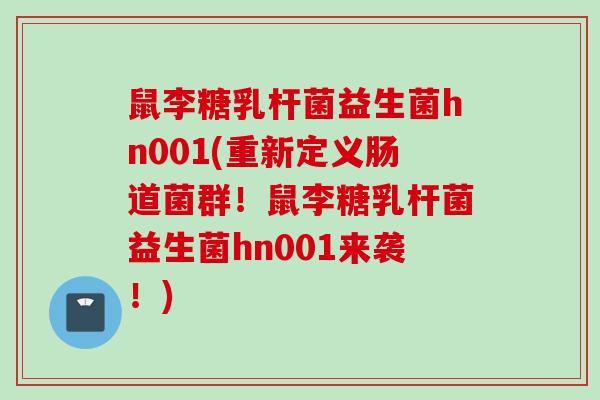 鼠李糖乳杆菌益生菌hn001(重新定义肠道菌群！鼠李糖乳杆菌益生菌hn001来袭！)