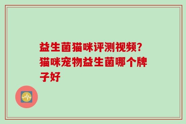 益生菌猫咪评测视频？猫咪宠物益生菌哪个牌子好