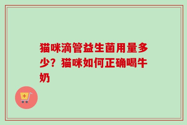 猫咪滴管益生菌用量多少?猫咪如何正确喝牛奶 猫咪滴管益生菌用量多少?猫咪如何正确喝牛奶