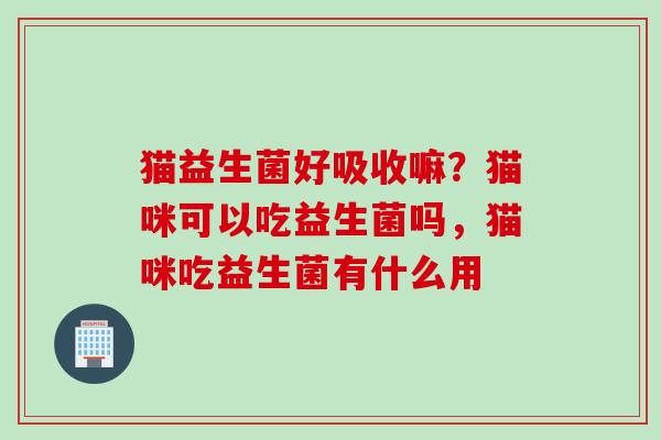 猫益生菌好吸收嘛?猫咪可以吃益生菌吗,猫咪吃益生菌有什么用 猫益生菌好吸收嘛?猫咪可以吃益生菌吗,猫咪吃益生菌有什么用
