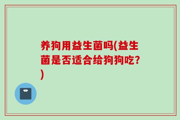 养狗用益生菌吗(益生菌是否适合给狗狗吃?) 养狗用益生菌吗(益生菌是否适合给狗狗吃?)