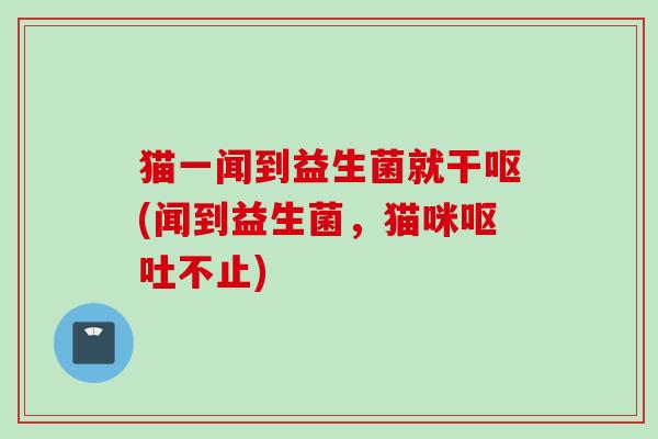 猫一闻到益生菌就干呕(闻到益生菌，猫咪呕吐不止)