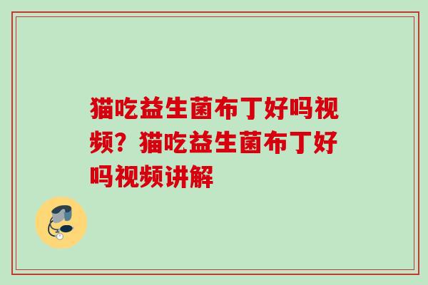 猫吃益生菌布丁好吗视频？猫吃益生菌布丁好吗视频讲解