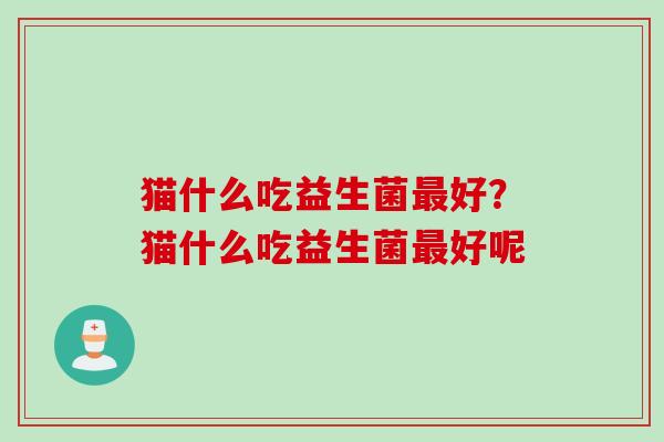 猫什么吃益生菌好?猫什么吃益生菌好呢 猫什么吃益生菌好?猫什么吃益生菌好呢