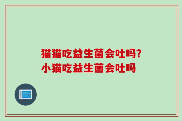猫猫吃益生菌会吐吗？小猫吃益生菌会吐吗
